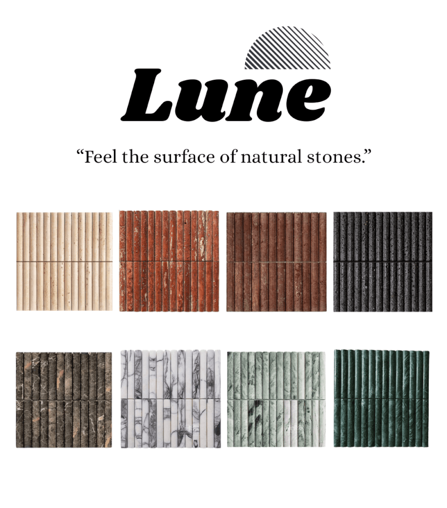 โมเสคหินอ่อน TIMELESS TILES รุ่น LUNE 30.5X30 ซม. สีขาว CARARA WHITE โมเสกแท่งทรงโค้งครึ่งวงกลม